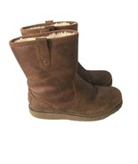 UGG Australia Youth Ankle Boots REDWOOD Chestnut Leather Sheepskin Shear... - £18.95 GBP