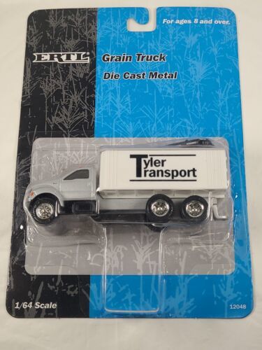 Ertl 1/64 Ford Tyler Transport Feed Truck Grain Truck New Sealed Gray White  - $27.10