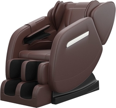 Real Relax Zero Gravity Full Body Airbags, Heat, Foot Roller Massage Chair Brown - £503.49 GBP