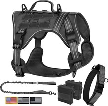 Tactical Dog Vest Harness No Pull Metal Buckled Military Collar w Handle XL - £51.22 GBP