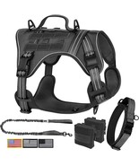 Tactical Dog Vest Harness No Pull Metal Buckled Military Collar w Handle XL - £50.47 GBP