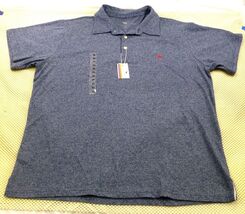 Simply Southern Outfitters XL Mens Heathered Blue Polo Shirt Red Dog Logo - $15.20