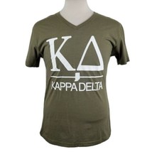 Kappa Delta Sorority T-Shirt Medium V-Neck S/S Green Cotton Blend Indian... - £14.14 GBP