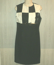 NEW CACHE Dress Size 8 Color Block Black &amp; White Sleeveless Sheath Above... - £23.96 GBP
