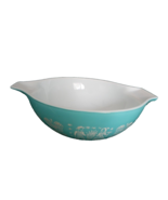 VINTAGE Pyrex 4 Quart Turquoise Blue ButterPrint #444 Cinderella Mixing ... - £36.99 GBP