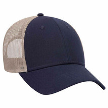 Navy/Navy/Khaki Trucker Hat 6 Panel Low Profile Mesh Back Hat 1dz New 83-1273 - £98.87 GBP