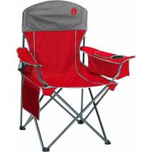Coleman camping chair with integrated cooler 300 lb capacity red thumb200