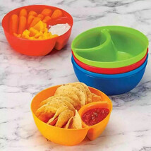 Chip and Dip Bowls 6-pc Picnic Party Appetizers Snack Multicolor 6-inch NEW - $18.38