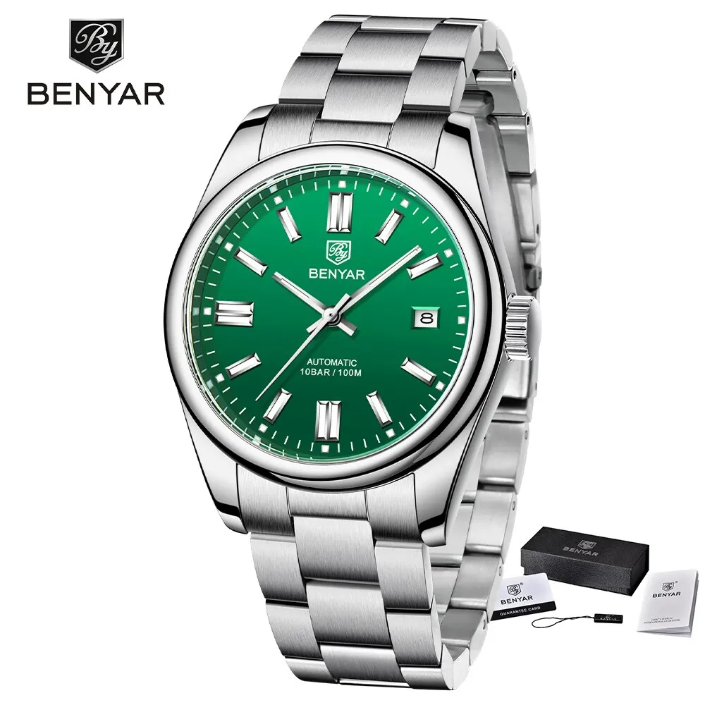 New Luxury Men Mechanical Wristwatches 10Bar Waterproof Automatic Watch Stainles - $165.44