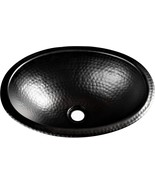 17-Inch Hand-Hammered Oval Drop-In Bathroom Sink By Monarch Abode (19103). - $1,299.13 MXN