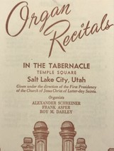 Organ Recitals Temple Square Tabernacle Salt Lake City Utah Paper Advert... - £7.81 GBP