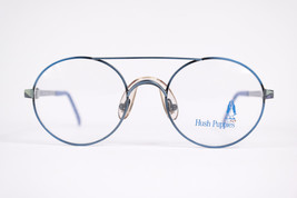 Rare Hush Puppies Designer Eyewear 135 Round Oval Eyeglasses Blue Frame Unisex - £84.84 GBP