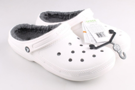 Crocs Clásico Forrado Zuecos Unisex Talla US M10 W12 Blanco Gris De con ... - $39.96