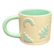 Maven Ceramic Coffee Mug Teal Art Deco Speckles 7 Oz. Tea Milk Chocolate Cup - £8.54 GBP