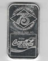 Coca-Cola Bottling Company Mid America Kansas City 75 Yrs 999 Silver Coin Ingot - $84.15