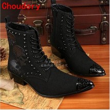 Ck strap cowboy boots mens italian military boots pointed toe suede dress wedding shoes thumb200