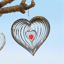 3d Stainless Steel Wind Chimes Heart Shaped Metal Wind Bell Windmills Or... - £16.47 GBP+