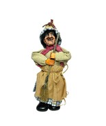 Spooky Halloween Autumn Ugly Witch Figurine w/Broom 9-1/2&quot; - $11.88