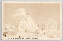 RPPC NH On Mt Washington After September Frost Storm Climbers Postcard Y26 - £15.80 GBP