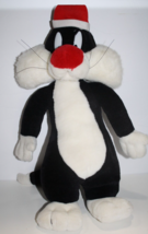 Sylvester The Cat Santa Hat Christmas Stuffed 20&quot; Plush Warner Bros Looney Tunes - £12.89 GBP
