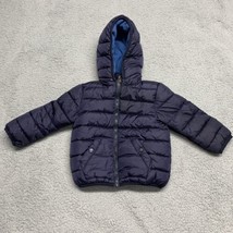 Zara Baby Boy Black Puffer Coat 18-24 Hooded With Full Zip Pockets Warm ... - $22.80