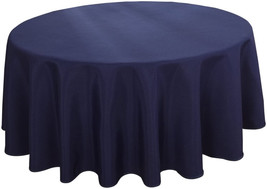 HIGHFLY Linen Round Tablecloth 60 Inch Waterproof Navy Blue Tablecloth f... - $53.99