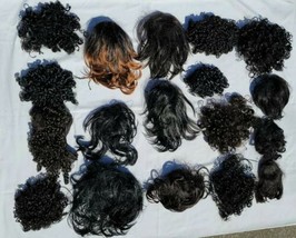 Lot of 18 Dark Brown Brunette Black Hair Pieces Extensions Top Pieces - £39.80 GBP