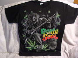 MARIJUANA LEAF LEAVES DREADLOCKED SKELETON PLAYING GUITAR LION GANJA T-S... - £9.68 GBP