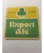 Vintage Export Ale Ace Of Clubs  Drink Coaster 3.5” Square Green Yellow - £2.24 GBP