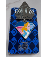 Disney DISNEYLAND 60th Anniversary Annual Passholder Alice Diamond LE Pin - $553.18 MXN