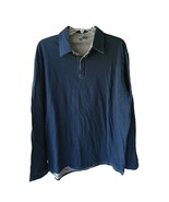 Worn Brand Men&#39;s Knit Shirt Henley Double Layer Snaps Long-Sleeve Blue X... - $370.83 MXN