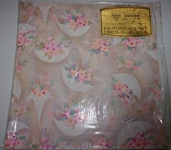 Vintage Ambassador Shower Gift Wrap 2 Sheets New In Wrapper - £4.69 GBP