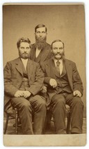 CIRCA 1800&#39;S Unique CDV Three Men Beards  Suits &amp; Ties Holmes Worcester, MA - £12.51 GBP
