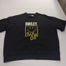 ZARA X Smiley RN#77302 Men’s Black Cotton Short Sleeve Graphic Sweatshirt Size L image 9