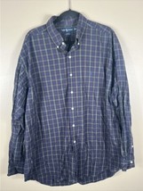 Ralph Lauren Mens XL Shirt Blue Green Plaid Long Sleeve Button Down Pony... - $13.55