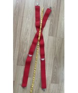 Honcho Red Suspenders 37” Long X  2&quot; Wide Adjustable Clip On Silver Acce... - $280.61 MXN