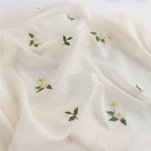 Embroidery Flowers Chiffon Fabric DIY Costume Dress Table Cloth Crafts Curtain  - £11.00 GBP