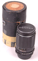 SUPER-TAKUMAR M42 ASAHI PENTAX LENS 1:3.5/135mm-Distressed Leather Case - $52.49