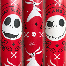 1 roll Red The Nightmare Before Christmas Gift Wrapping Paper Jack Skell... - £6.29 GBP