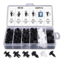 100pcs Auto Fastener Clip Kit Fender Rivet Clips Car Body Push Retainer Pin Rive - £4.75 GBP