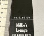 Vintage Matchbook Cover. Millie’s Lounge  Niceville, FL  gmg  Unstruck - $12.38