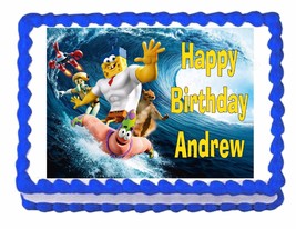 Spongebob movie party decoration edible cake image cake topper sheet - $9.99