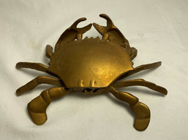 Brass Vtg Hinged Crab Ashtray Nautical Crustacean Ocean Life Figure Statue - £47.92 GBP
