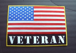 Veteran Usa United States Of America Embroidered Jacket Patch 10 X 5 Inches - £12.78 GBP