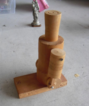 Unique Vintage Hand Made Art Wood Steam Engine Toy LOOK - £22.88 GBP