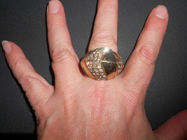 Ring (New) Gold &amp; Bling Domed - £6.17 GBP