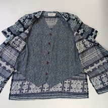 Alfred Dunner RN#19232 Women's Blue & White Under Vest Long Sleeve Shirt Size 12 image 2