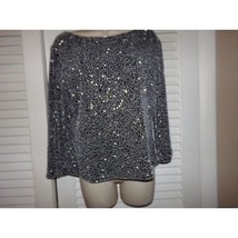 GORGEOUS Classic Creations black beaded blouse XL Avant Garde Luxury - $21.70