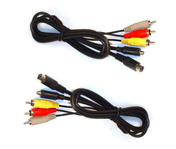 Two 2X Av Cables For Sony DCR-HC19 DCR-HC20 DCR-HC21 DCR-HC22 DCR-HC23 DCR-HC24 - £10.67 GBP