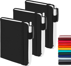 Feela 3 Pack Pocket Notebook Journals with 3 Black Pens, A6 Mini Cute Sm... - £11.82 GBP